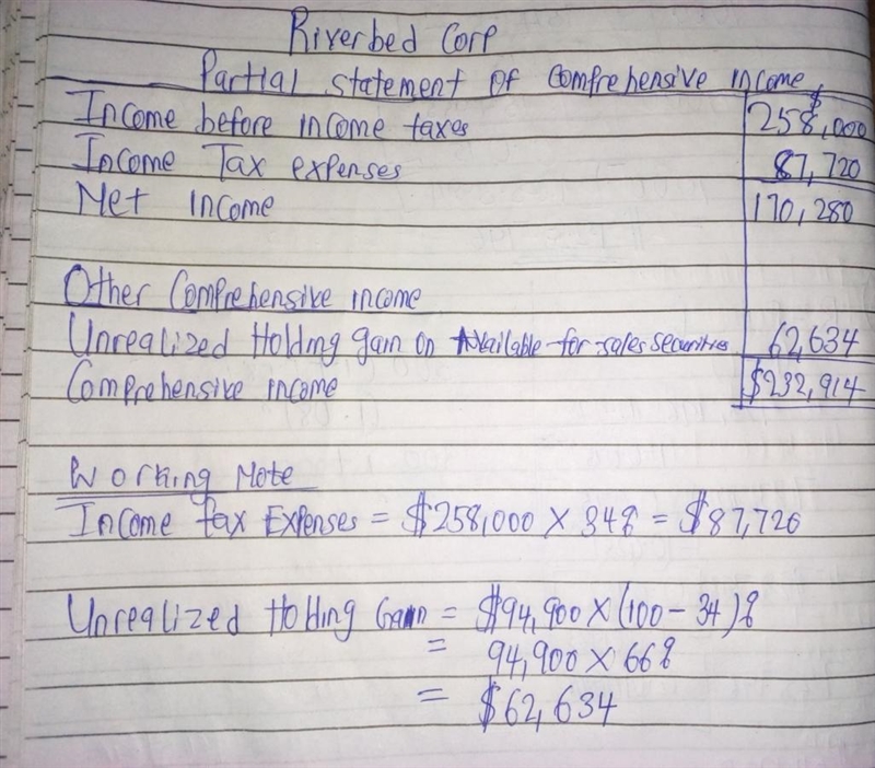 An inexperienced accountant for Riverbed Corp showed the following in the income statement-example-1