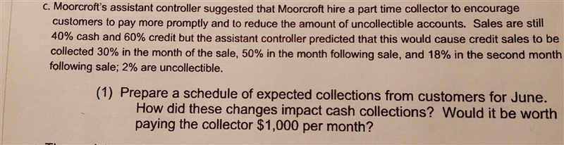 Moorcroft’s assistant controller suggested that Moorcroft hire a part time collector-example-2