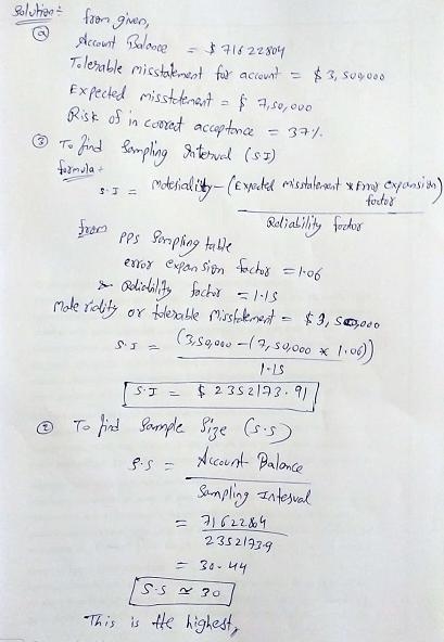 Using PPS sampling, determine the sample size that you want to use for sending accounts-example-1