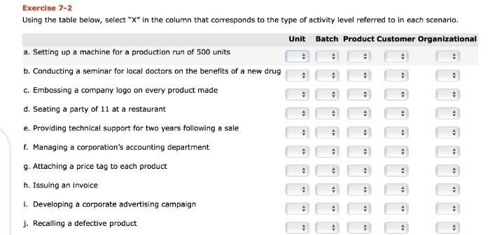 Using the table below, select "X" in the column that corresponds to the-example-1