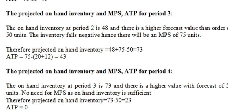 The forecast for each week of an four-week schedule is 50 units. The MPS rule is to-example-2