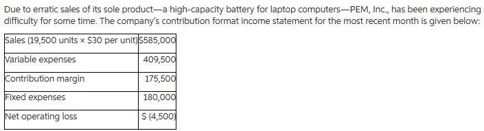 Refer to the original data. By automating, the company could reduce variable expenses-example-1