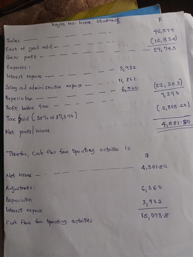 For the past year, Kayla, Inc., has sales of $46,577, interest expense of $3,932, cost-example-1