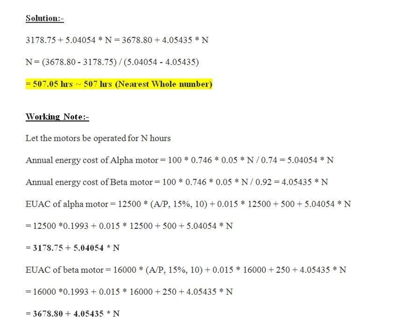 Suppose that there are two alt electric motors that provide 100hp output. An Alpha-example-1