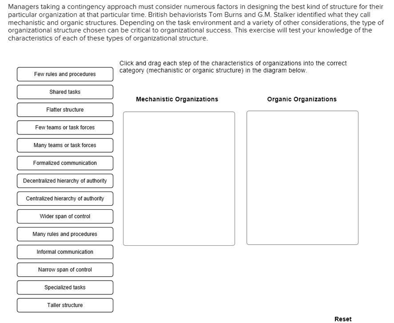 Mechanistic vs. Organic Structures Managers taking a contingency approach must consider-example-1