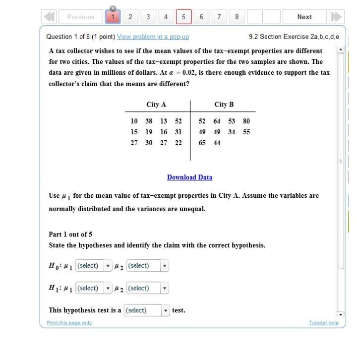 At a=0.02 , is there enough evidence to support the tax collector's claim that the-example-1