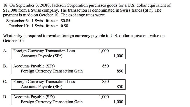 On September 3, 20X8, Jackson Corporation purchases goods for a U.S. dollar equivalent-example-1