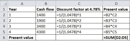 Assume the appropriate discount rate for the following cash flows is 4.78 percent-example-2