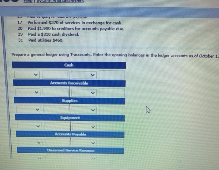 This is the trial balance of Sandhill Co. on September 30. SANDHILL CO. Trial Balance-example-2