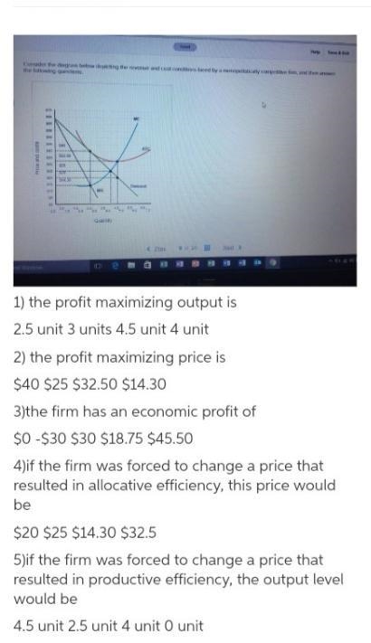 The profit-maximizing output level is 4 units. 4.5 units. 2.5 units. 3 units. b. The-example-1