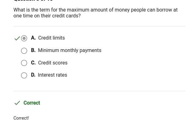 What is the term for the maximum amount of money people can borrow at one time on-example-1