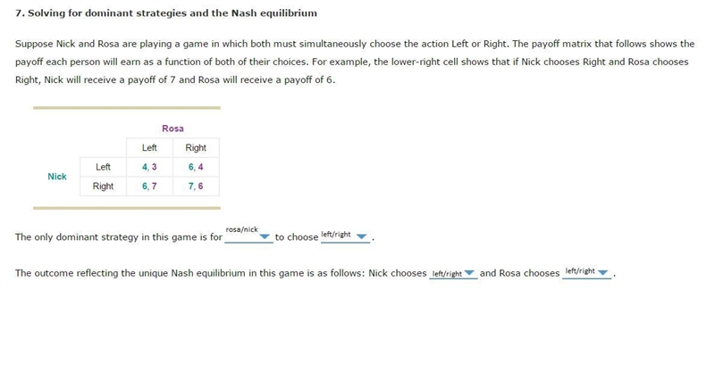 Solving for dominant strategies and the Nash equilibrium Suppose Nick and Rosa are-example-1