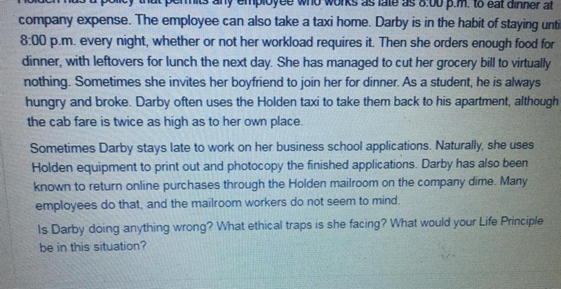 Is Darby doing anything wrong? If so, what? What ethics traps is she facing?-example-2