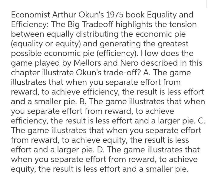 The Big Tradeoff highlights the tension between equally distributing the economic-example-1