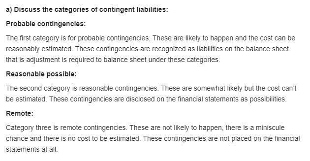 The following three independent sets of facts relate to contingent liabilities:1. In-example-1