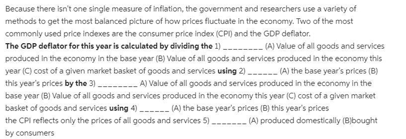 Because there isn't one single measure of inflation, the government and researchers-example-1