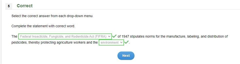 The blank of 1947 stipulates norms for the manufacture labeling and distribution of-example-1