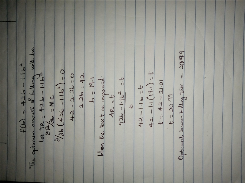 The total dollar value of bison killed from Huntington Forest is f(b)=42b-1.1b^2, where-example-1