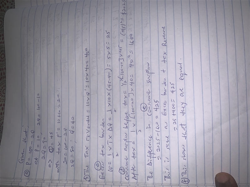 Suppose that the demand curve for barley can be characterized by the equation P = 100 - 2Qd-example-1