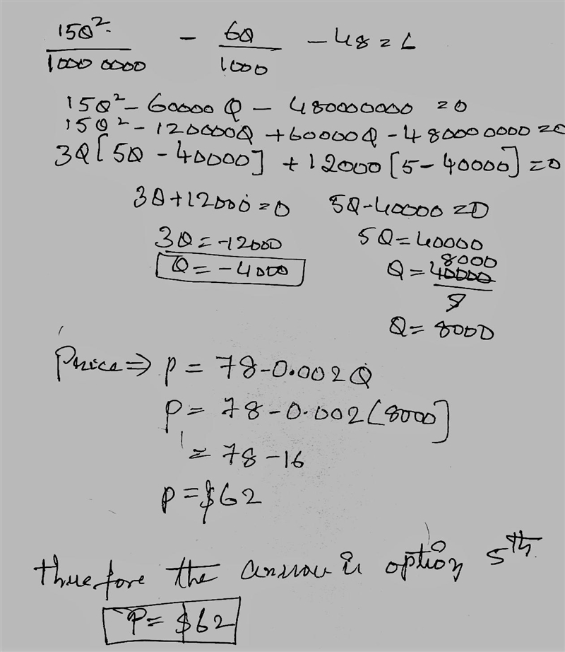 A firm with market power faces the following estimated demand and average variable-example-2