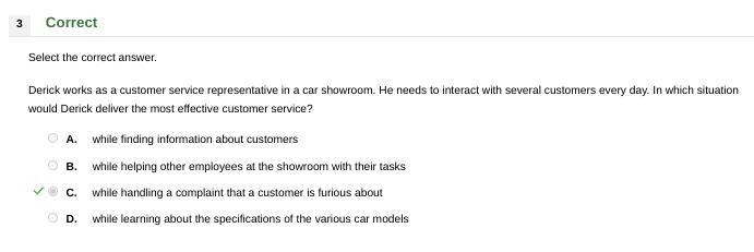 Derick works as a customer service representative in a car showroom. He needs to interact-example-1