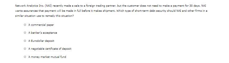 Network Analytics Inc. (NAI) recently made a sale to a foreign trading partner, but-example-1