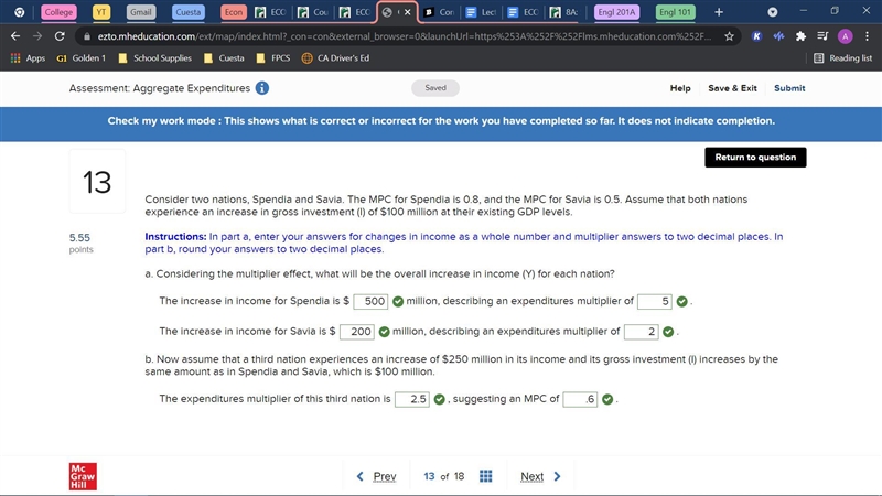 Consider two nations, Spendia and Savia. The MPC for Spendia is 0.8, and the MPC for-example-1