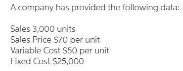 If the dollar contribution margin per unit is increased by 10%, total fixed cost is-example-1