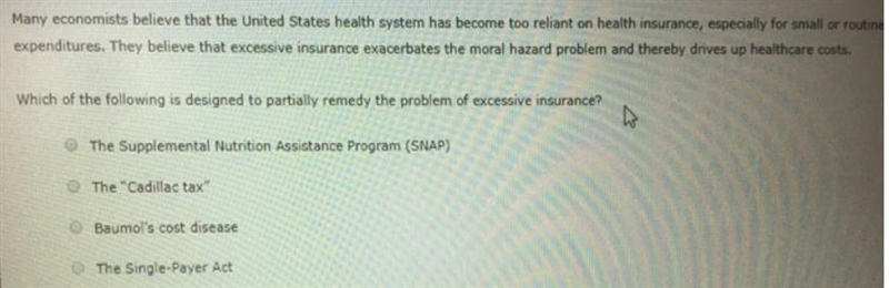 Which of the following is designed to partially remedy the problem of excessive insurance-example-1