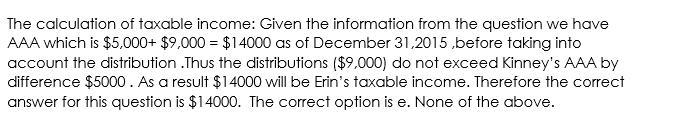 On January 1, 2015, Kinney, Inc., an electing S corporation, holds $5,000 of AEP and-example-1