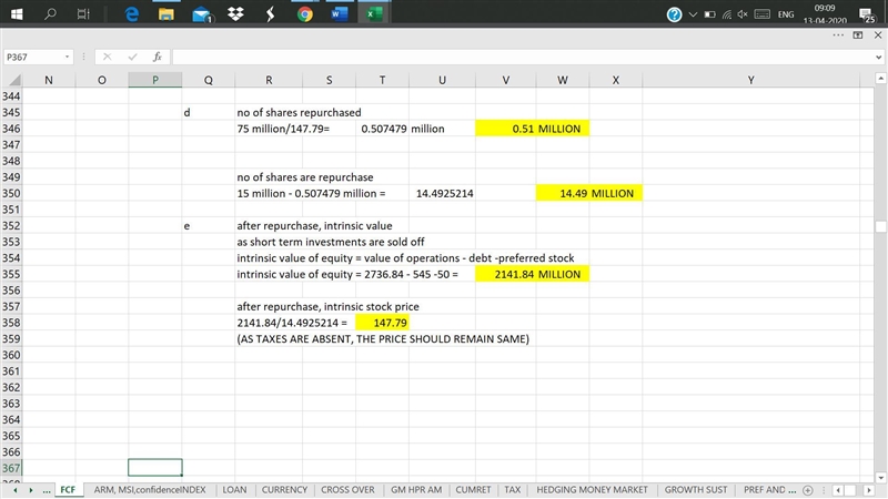 1. Dougie’s Donuts most recent free cash flow (FCF) was $225 million; the FCF is expected-example-2