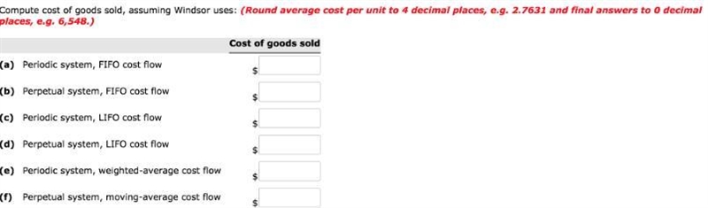 Compute cost of goods sold, assuming Waterway uses: (Round average cost per unit to-example-2