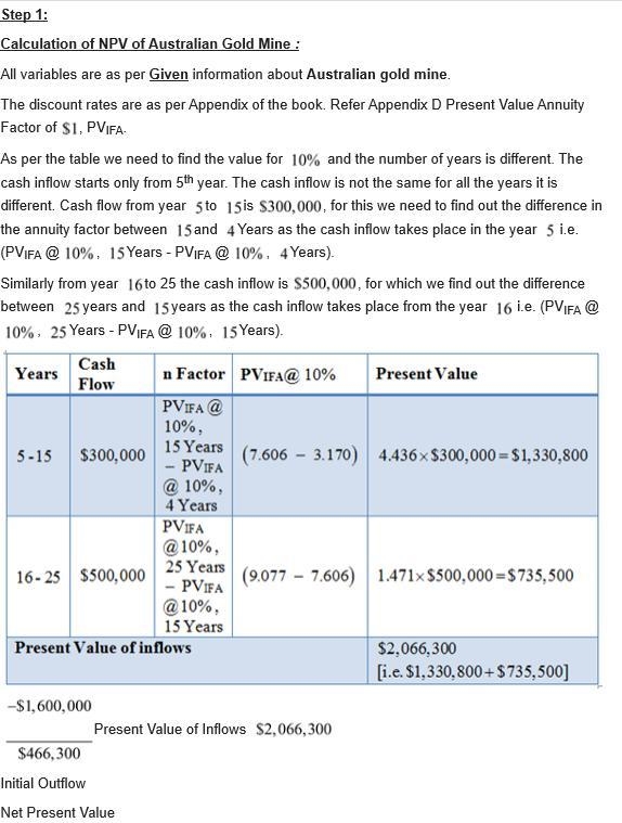 Highland Mining and Minerals Co. is considering the purchase of two gold mines. Only-example-1