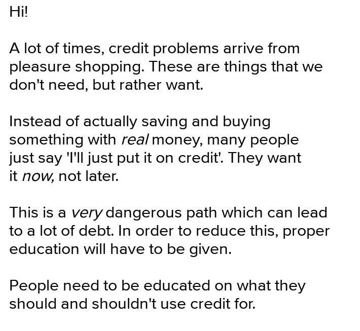 Based on the module, describe three strategies that can help you use credit wisely-example-1