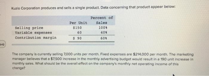 The company is currently selling 7,000 units per month. Fixed expenses are $214,000 per-example-1