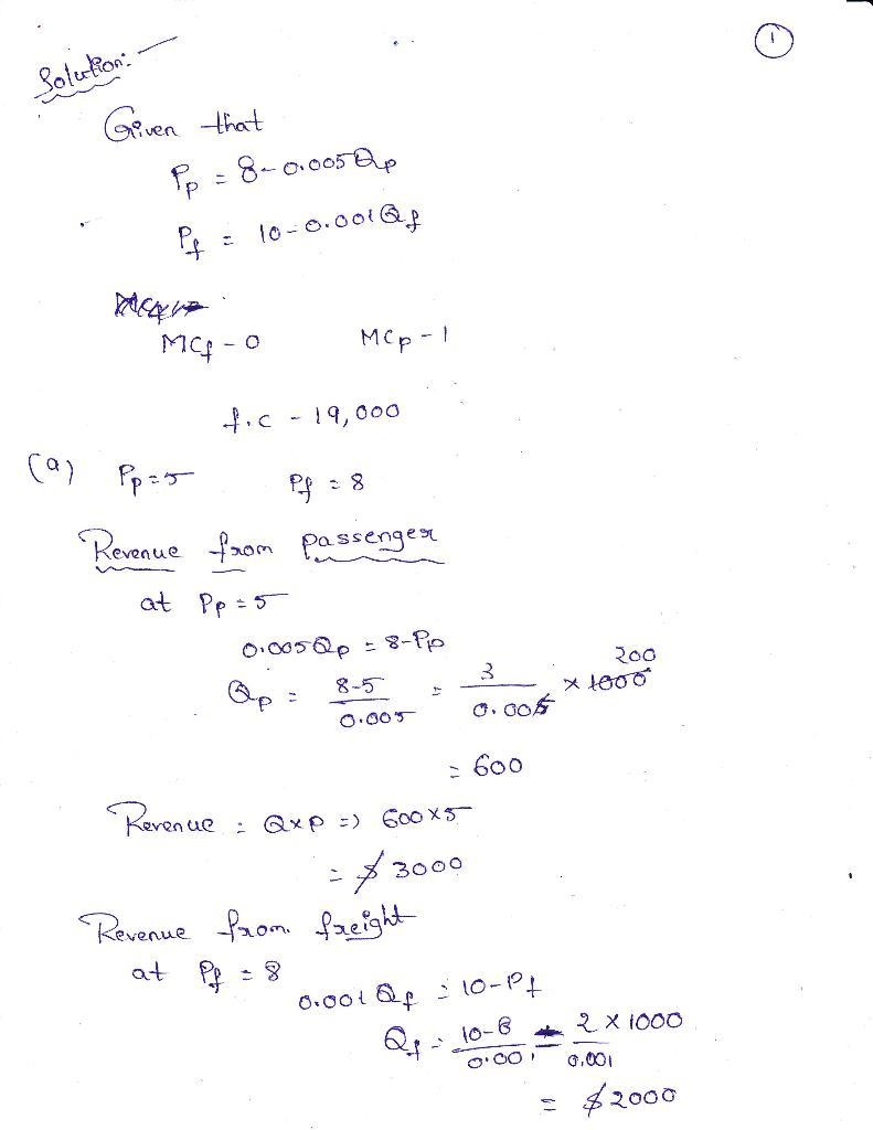 A railroad which runs between two cities offers two products: passenger and freight-example-2