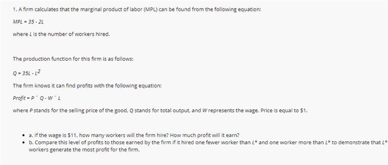 PLEASE EXPLAIN THE WORKING AND PROCESS 1. A firm calculates that the marginal product-example-1