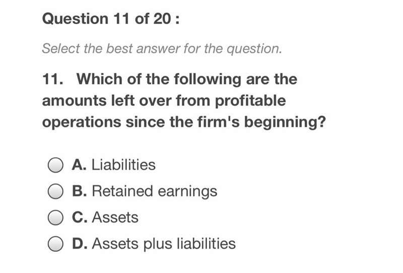 ( Stuck on Exam Question) Which of the following are the amounts left over from profitable-example-1