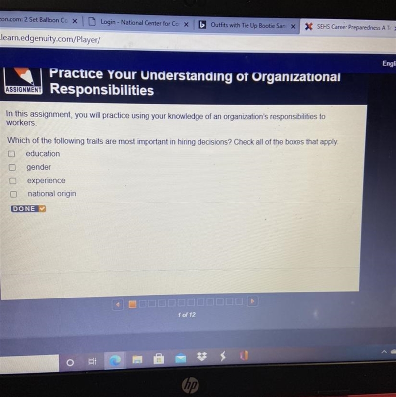 In this assignment, you will practice using your knowledge of an organization's responsibilities-example-1