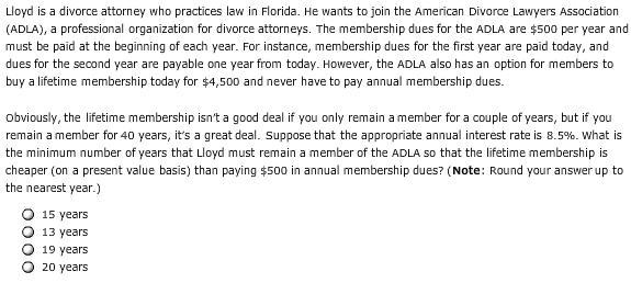 Obviously, the lifetime membership isn’t a good deal if you only remain a member for-example-1