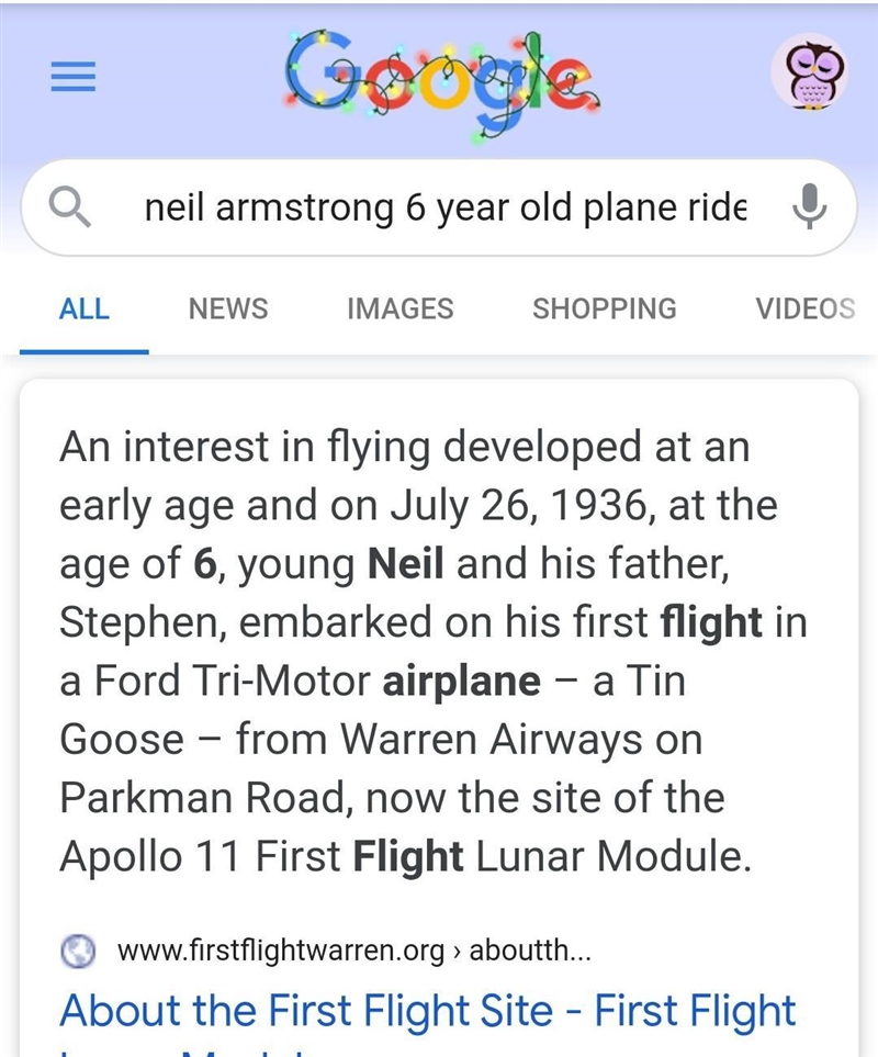 When did neil armstrong first ride in a plane?​-example-1