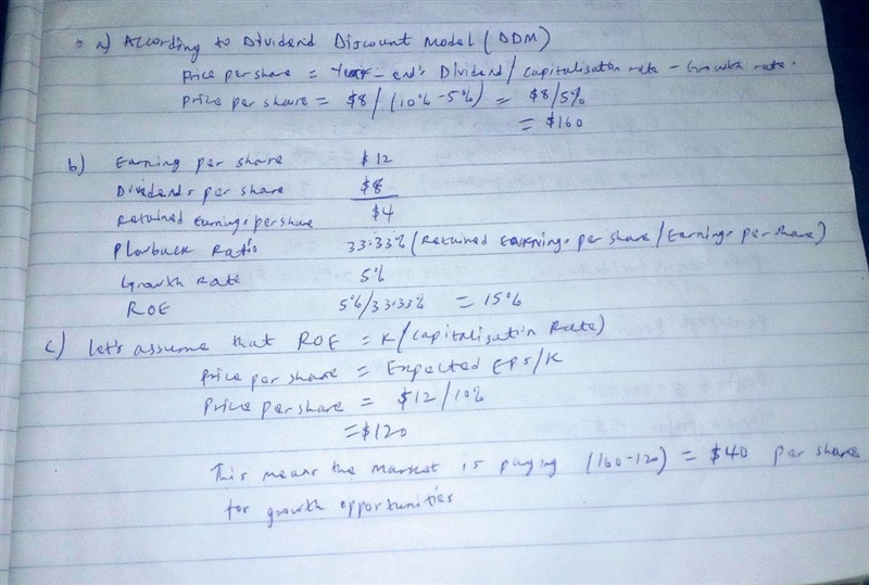 The fi corporation's dividends per share are expected to grow indefinitely by 5% per-example-1