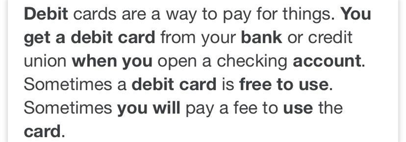 TRUE OR FALSE: It is always free to use an ATM if you have a debit card-example-1