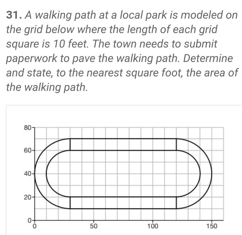 A walking path at a local park is modeled on the grid below where the length of each-example-1