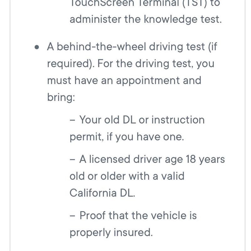 Where can you take DMV examinations, and what type of examination are there?-example-1