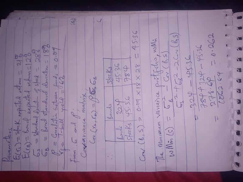 A pension fund manager is considering three mutual funds. the first is a stock fund-example-3