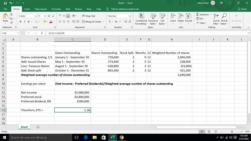 Novak Inc. presented the following data. Net income $2,680,000 Preferred stock: 48,000 shares-example-1