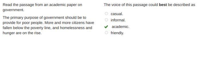 Read the passage from an academic paper on government. The primary purpose of government-example-1