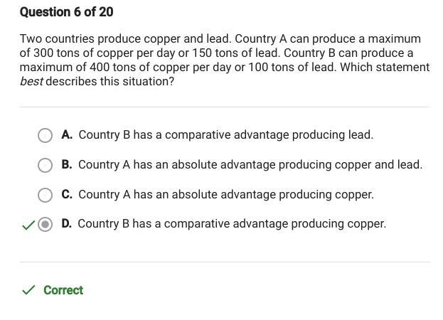 two countries produce copper and lead. country A can produce a maximum of 300 tons-example-1