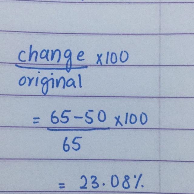 the ale price if a pair of jeans is $50 . the original price was $65 . calculate the-example-1